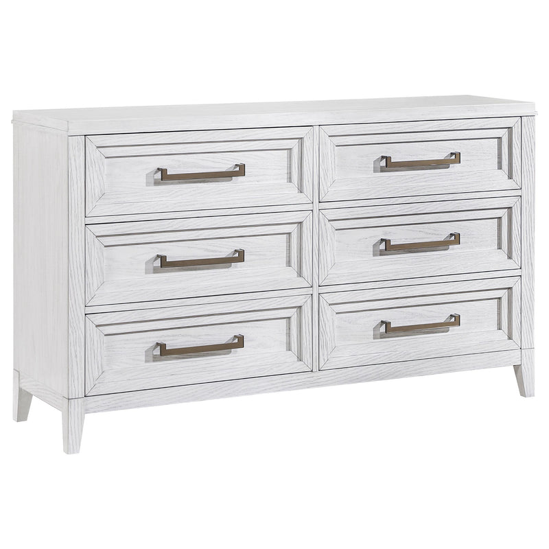Marielle 6-drawer Bedroom Dresser Distressed White  224843