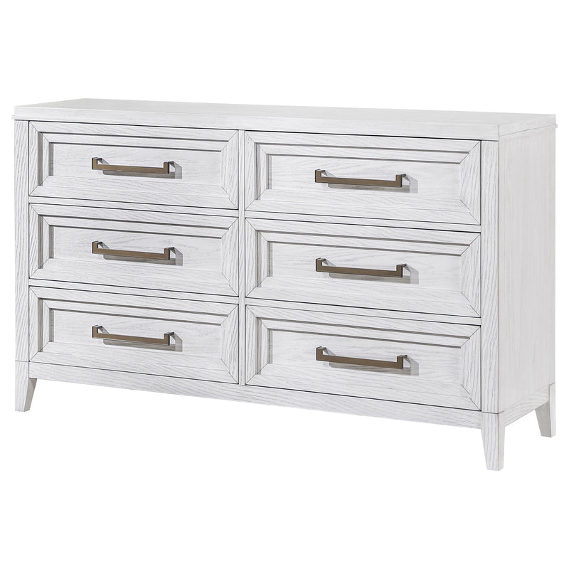 Marielle 6-drawer Bedroom Dresser Distressed White  224843