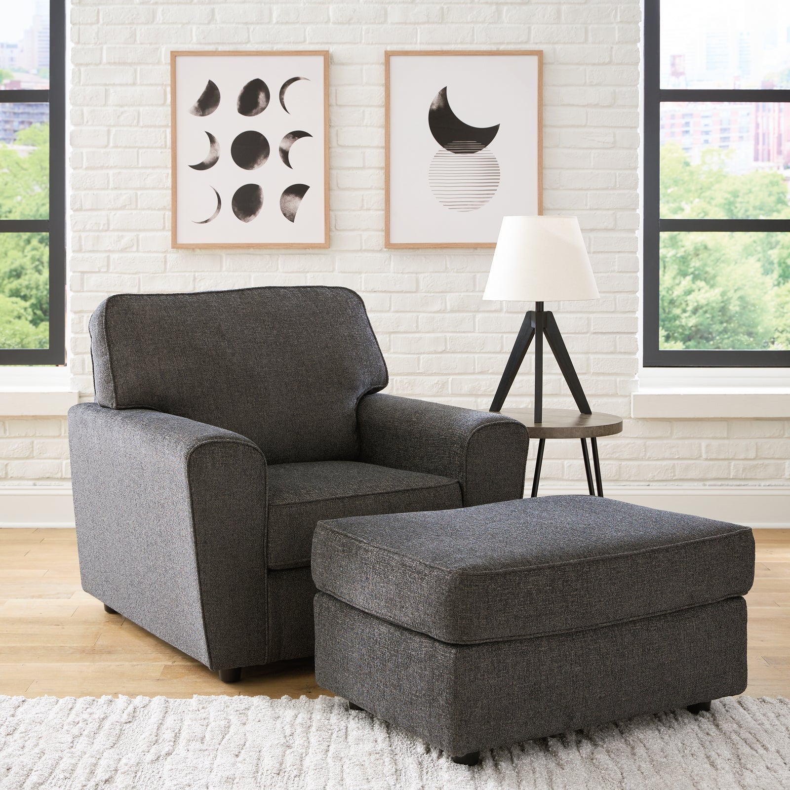 Cascilla Slate Chair And Ottoman