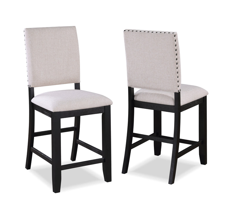 Regent Charcoal/White Solid Wood Fabric Upholstered Counter Height Dining Room Set