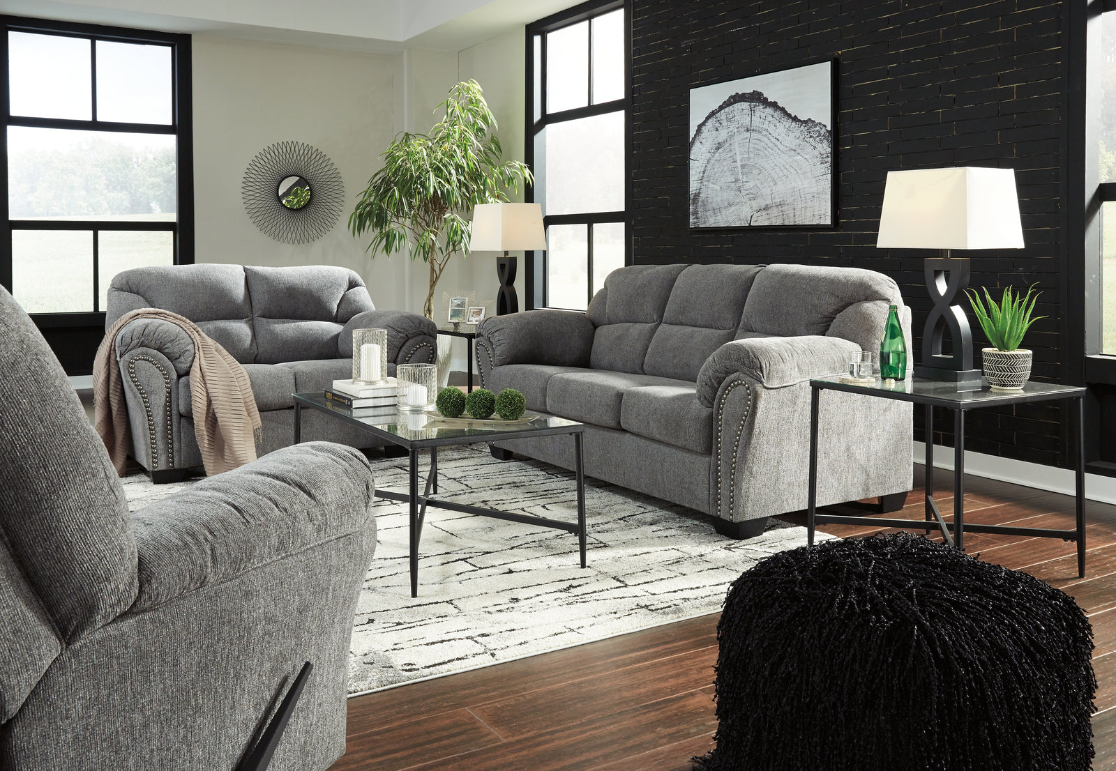 Allmaxx Pewter Sofa Loveseat And Recliner