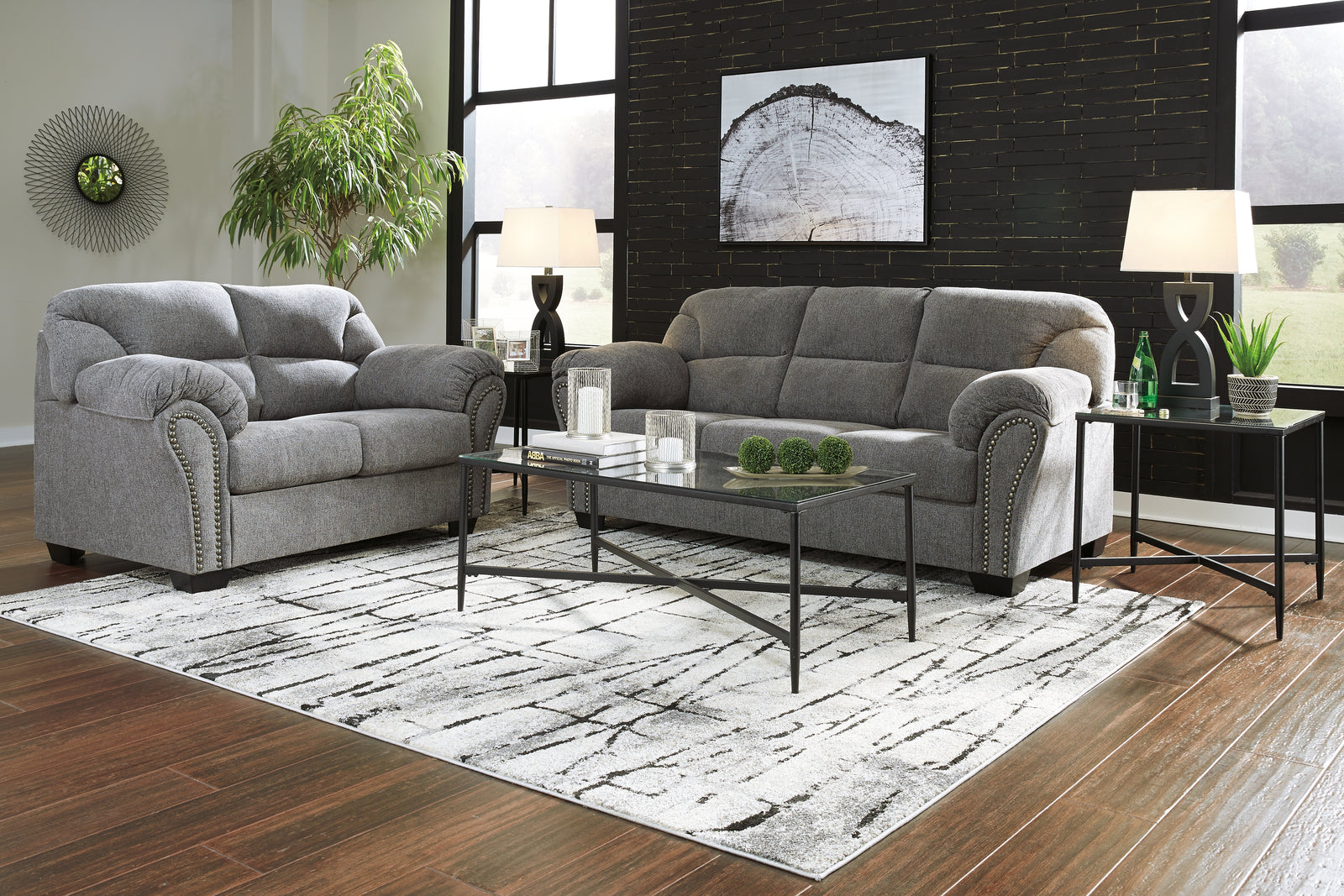 Allmaxx Pewter Sofa And Loveseat