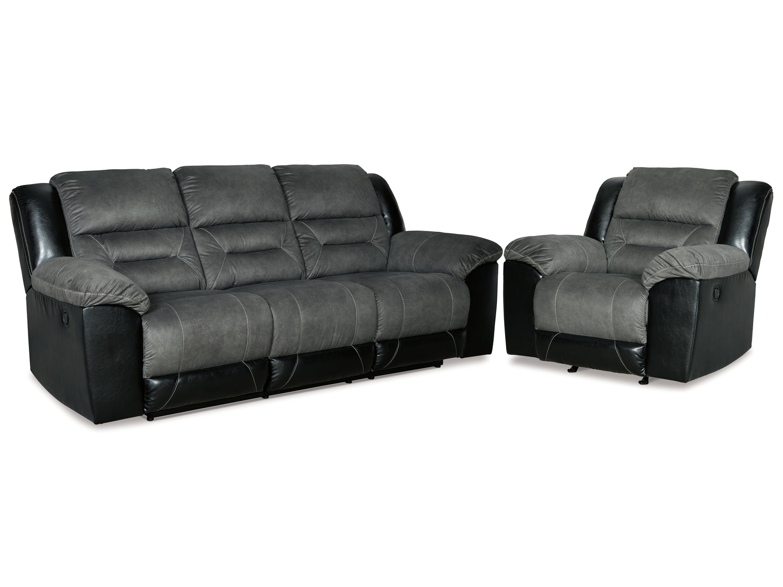 Earhart Slate Sofa And Recliner