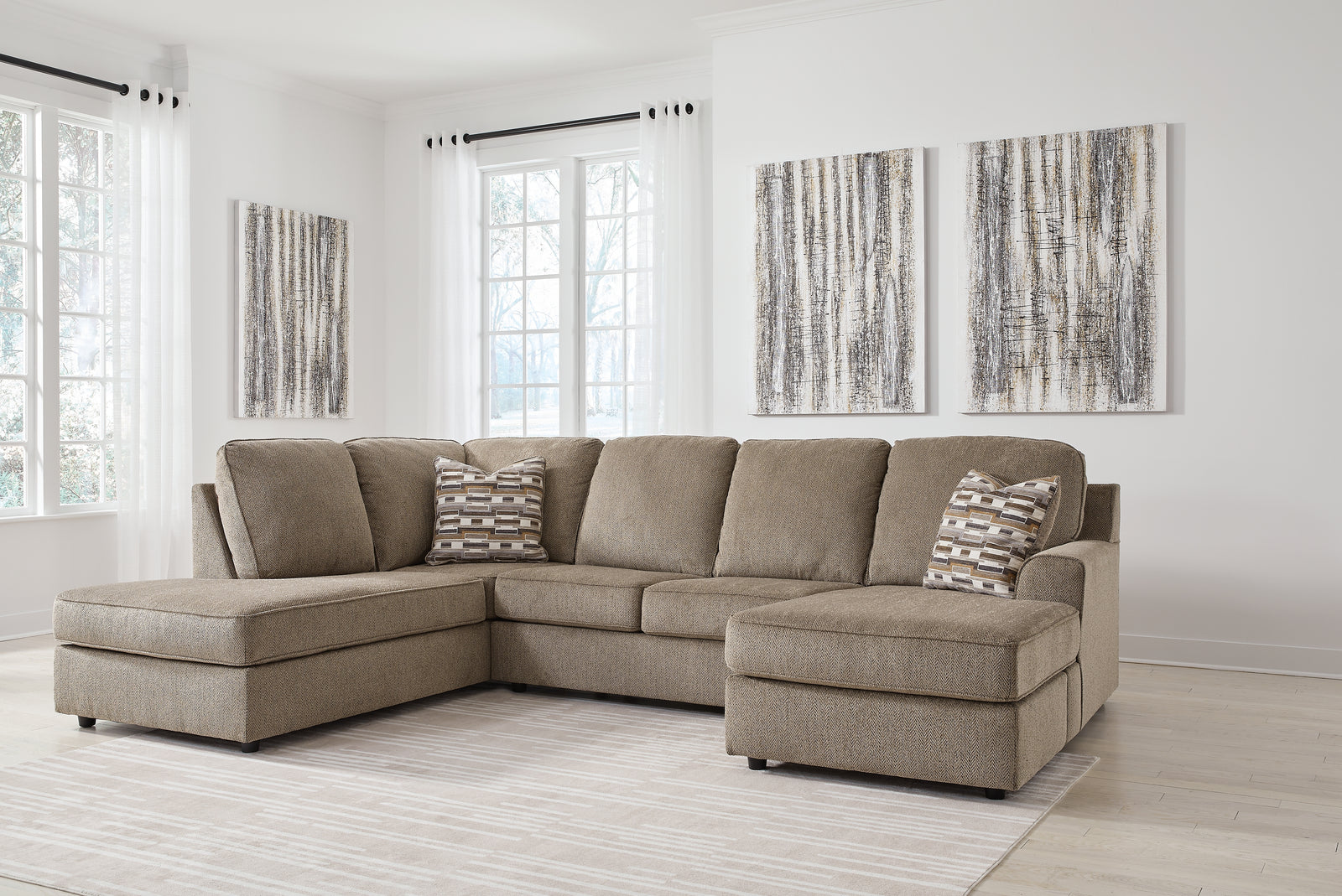 O'phannon Briar Chenille 2-Piece Sectional With Chaise