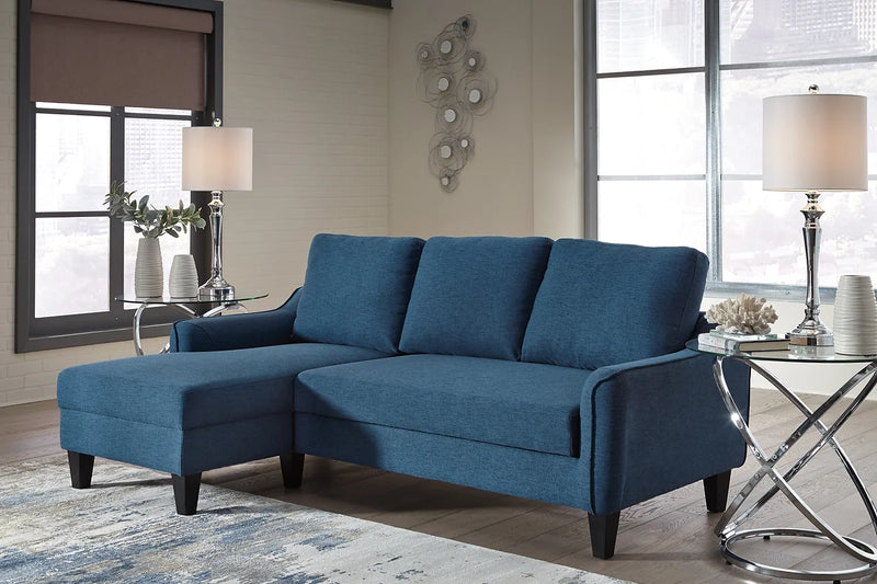 Ashley Jarreau Blue Solid Wood Metal Thick Fabric Polyester Sofa Chaise Sleeper