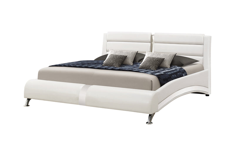 Felicity Glossy White Upholstered Platform Bedroom Set