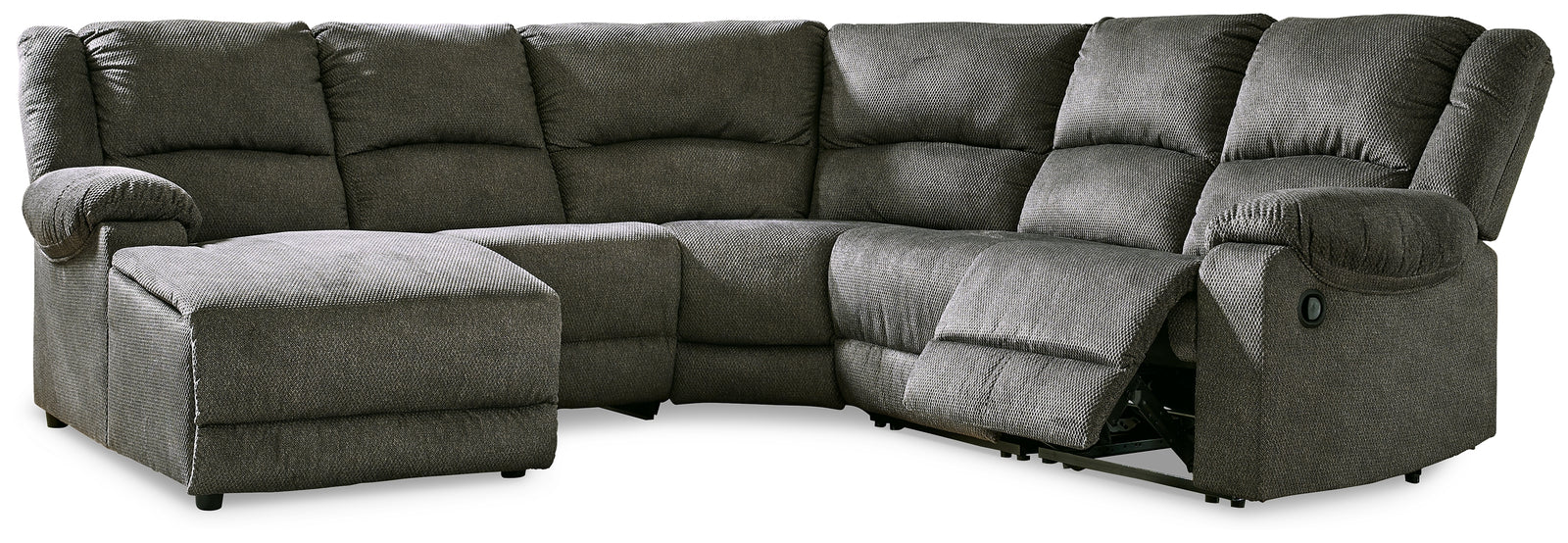 Benlocke Flannel 5-Piece Reclining Sectional With Chaise 30402S8