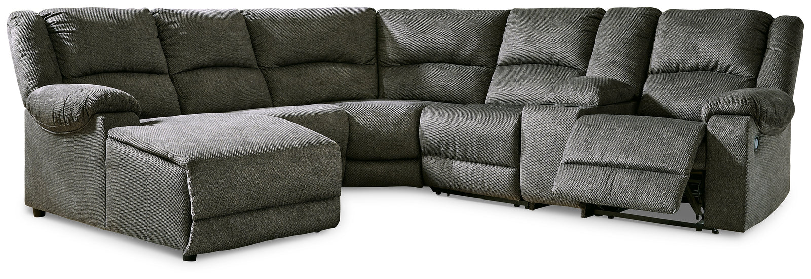 Benlocke Flannel 6-Piece Reclining Sectional With Chaise