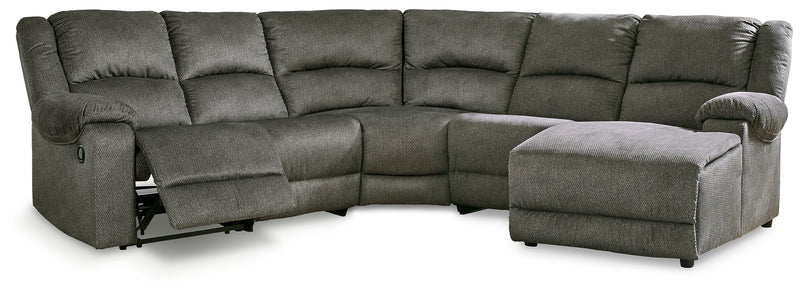 Benlocke Flannel Chenille 5-Piece Reclining Sectional With Chaise