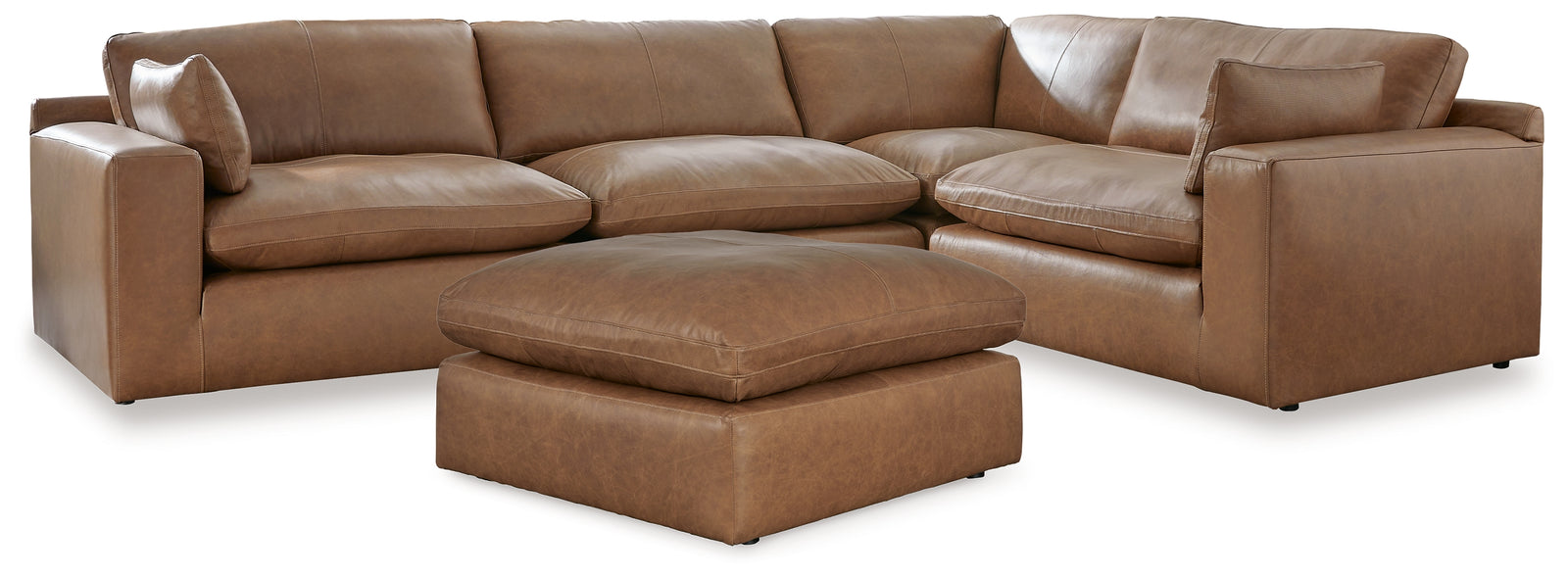 Emilia Caramel 4-Piece Sectional With Ottoman