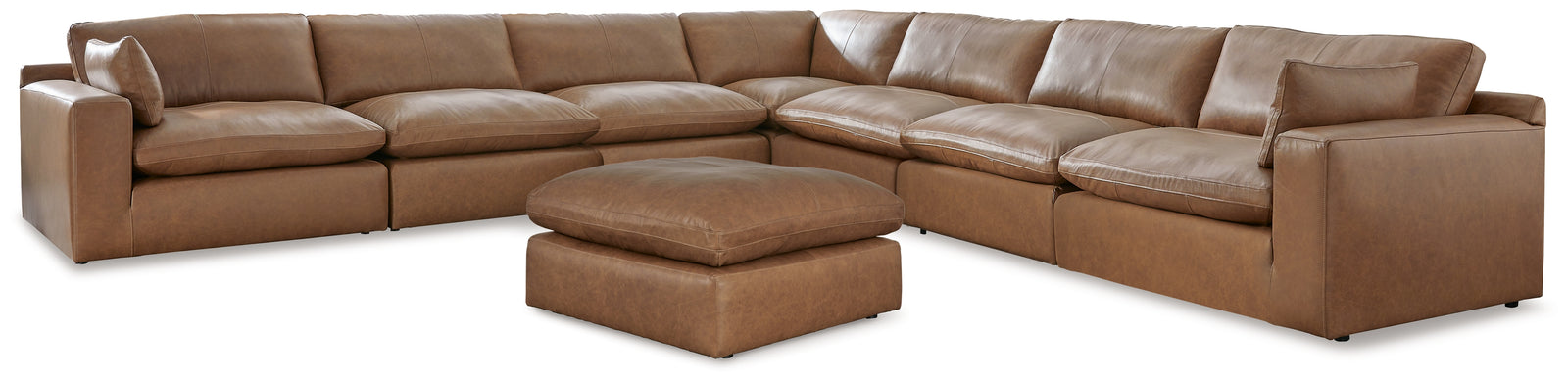 Emilia Caramel 7-Piece Sectional With Ottoman