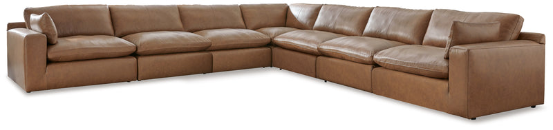 Emilia Caramel Leather 7-Piece Sectional