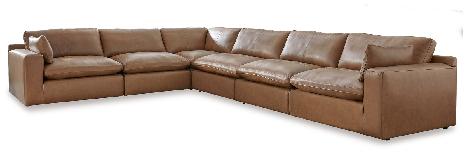 Emilia Caramel Leather 6-Piece Sectional