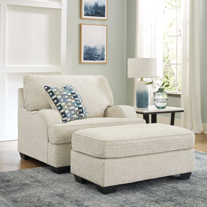 Valerano Parchment Sofa Loveseat Chair And Ottoman