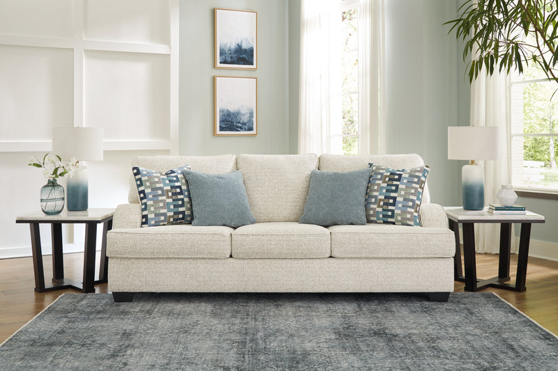 Valerano Parchment Sofa Loveseat Chair And Ottoman