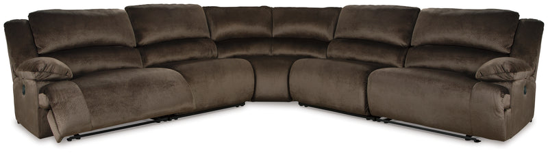 Clonmel Chocolate Velvet 5-Piece Reclining Sectional