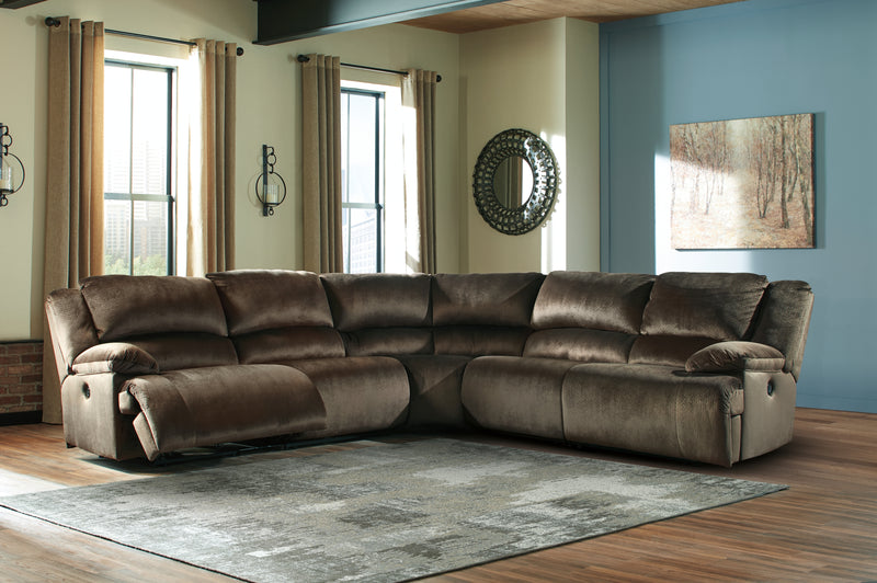 Clonmel Chocolate Velvet 5-Piece Power Reclining Sectional