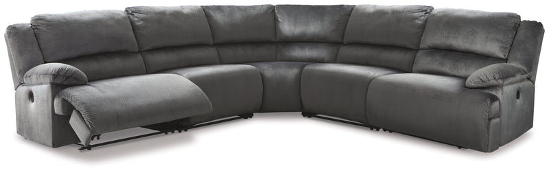 Clonmel Charcoal Velvet 5-Piece Reclining Sectional