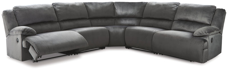 Clonmel Charcoal Velvet 5-Piece Reclining Sectional 36505S17