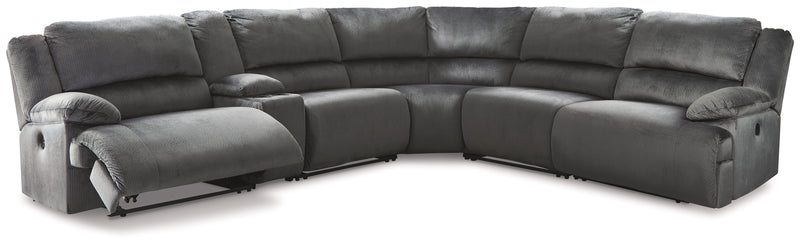 Clonmel Charcoal Velvet 6-Piece Power Reclining Sectional