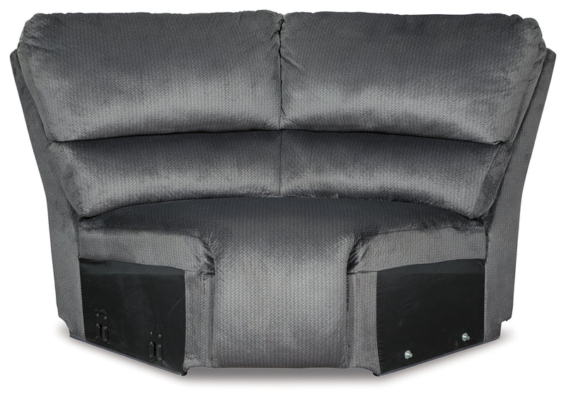 Clonmel Charcoal Velvet 5-Piece Reclining Sectional 36505S17