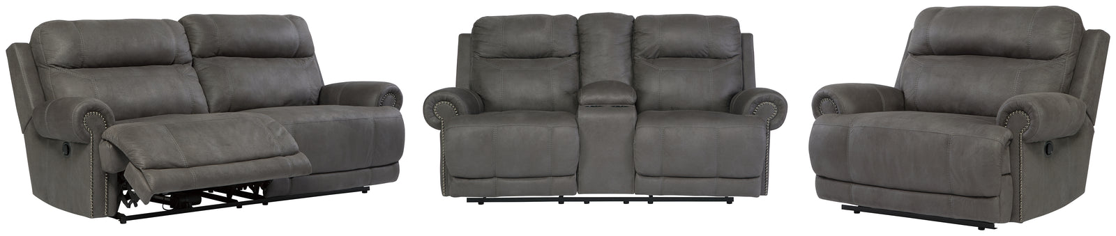 Austere Gray Sofa Loveseat And Recliner