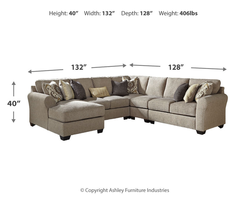 Pantomine Driftwood 5-Piece Sectional With Ottoman