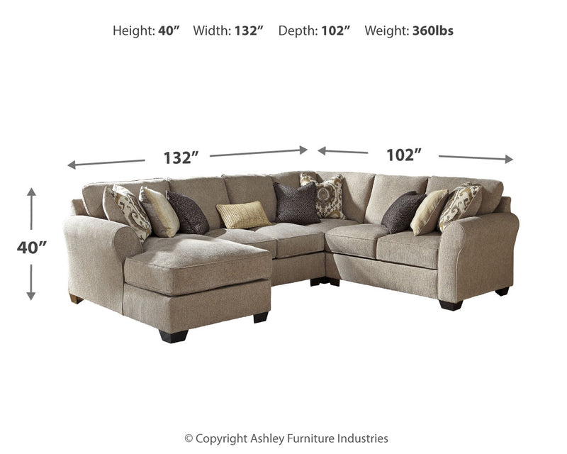 Pantomine Driftwood 4-Piece Sectional With Ottoman