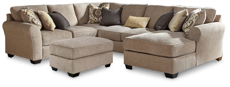 Pantomine Driftwood 4-Piece Sectional With Ottoman