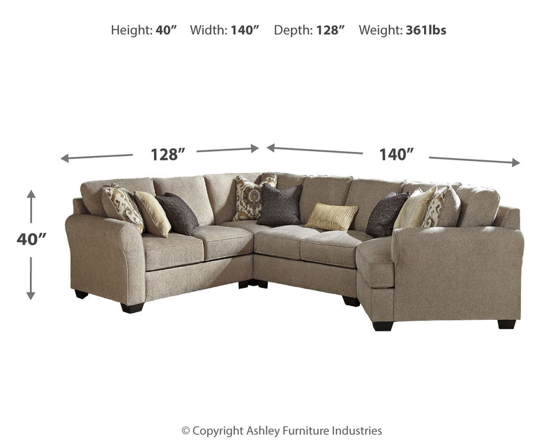 Pantomine Driftwood 4-Piece Sectional With Ottoman