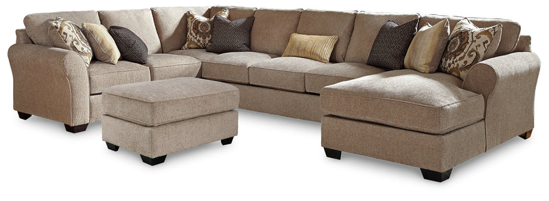 Pantomine Driftwood 4-Piece Sectional With Ottoman