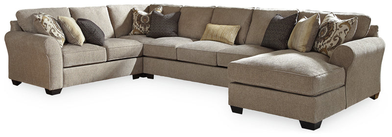 Pantomine Driftwood Chenille 4-Piece Sectional With Chaise