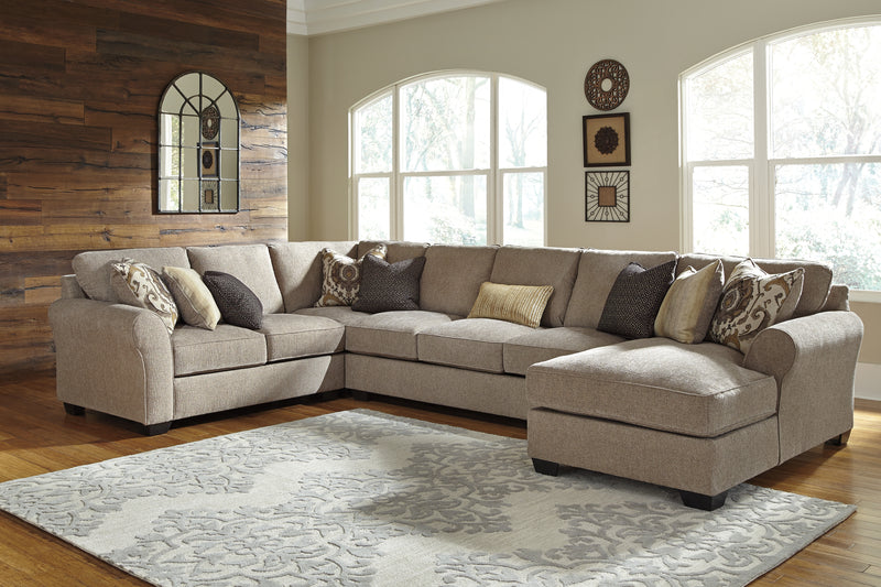 Pantomine Driftwood Chenille 4-Piece Sectional With Chaise