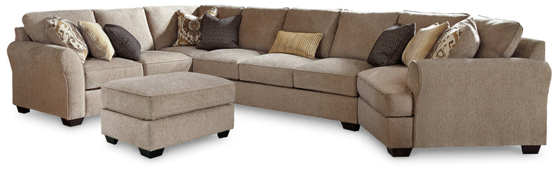 Pantomine Driftwood 4-Piece Sectional With Ottoman