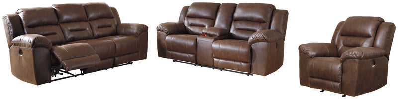 Stoneland Chocolate Sofa Loveseat And Recliner