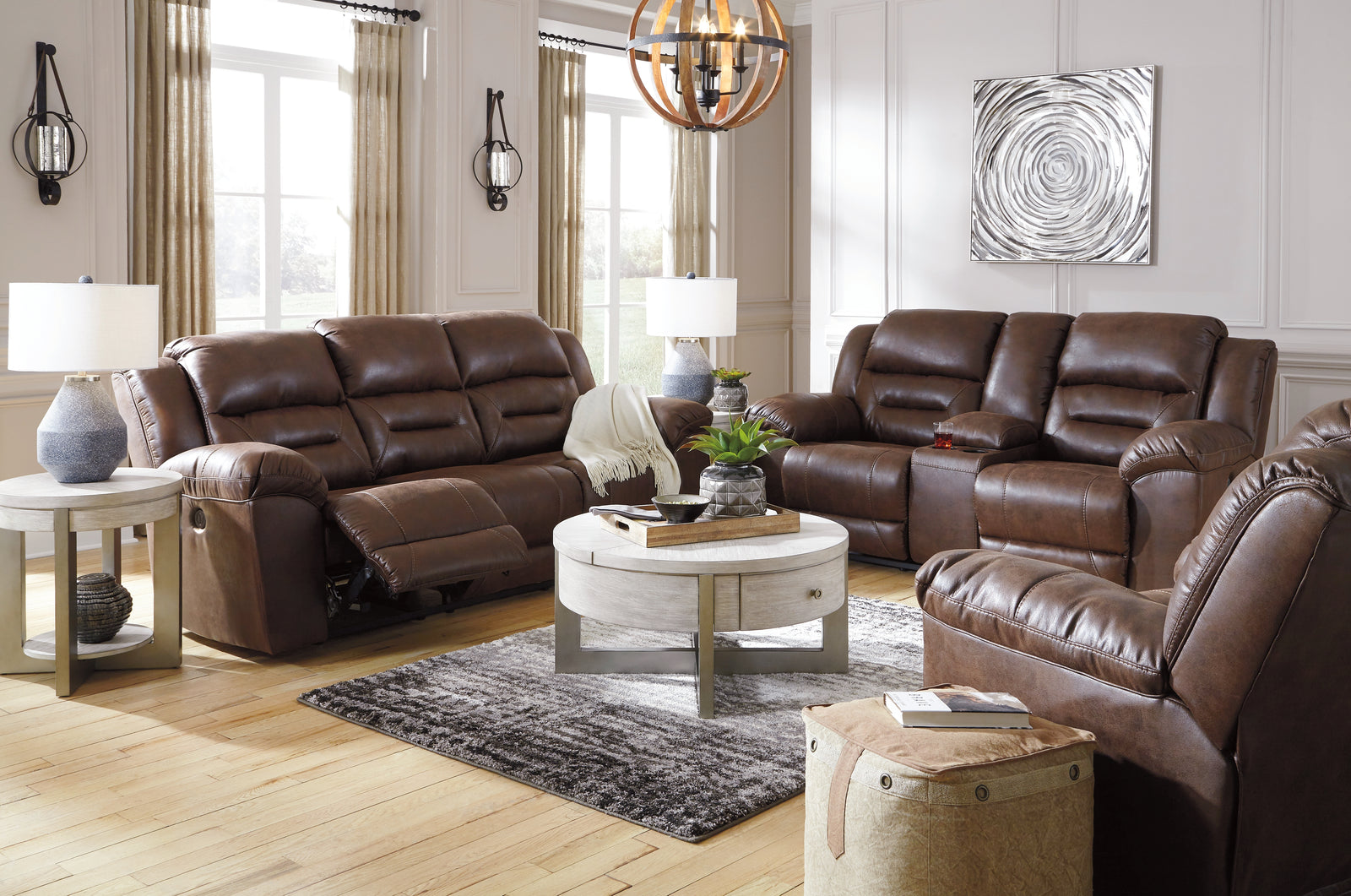 Stoneland Chocolate Sofa Loveseat And Recliner