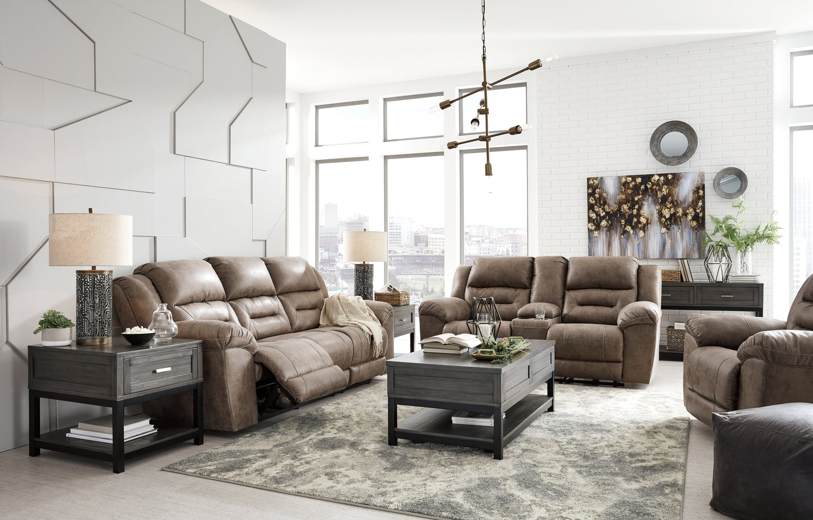 Stoneland Fossil Sofa Loveseat And Recliner