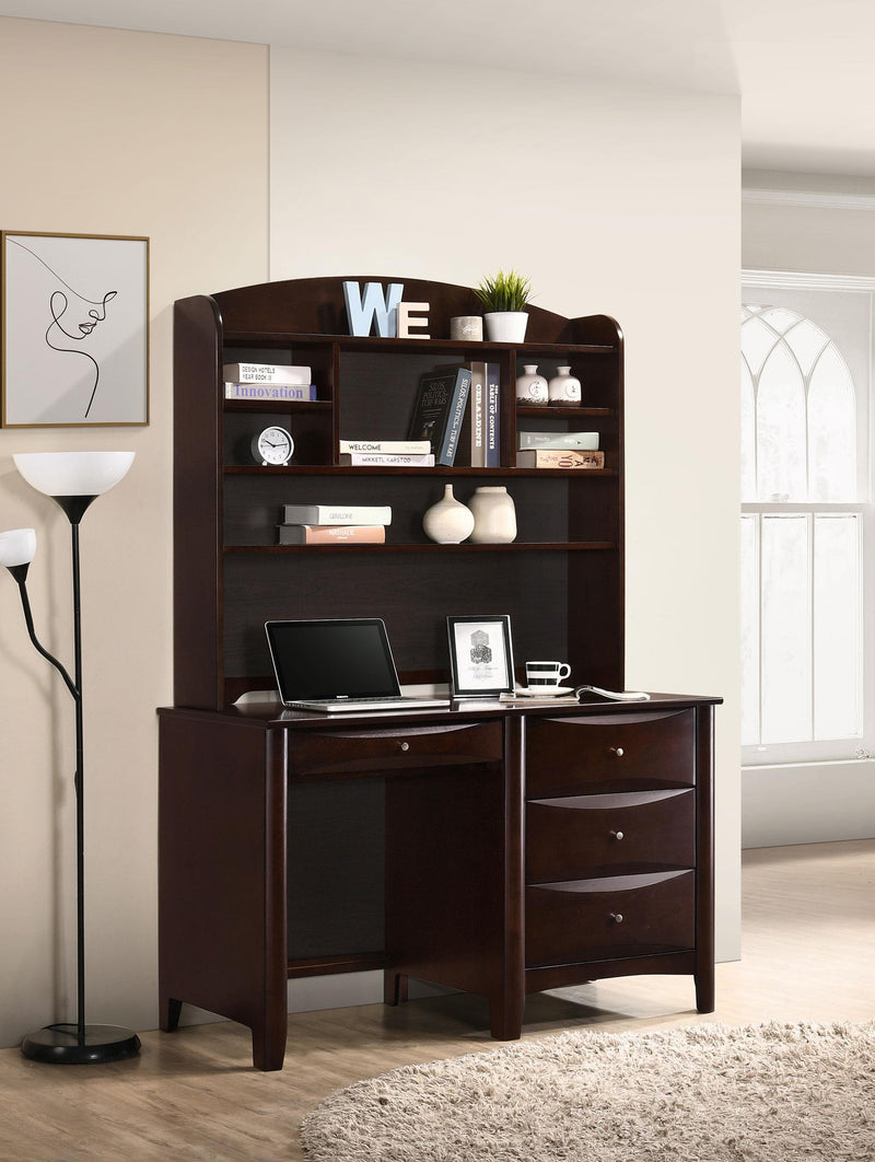 Phoenix Youth Daybed 4 Drawer Computer Desk With Hutch Cappuccino