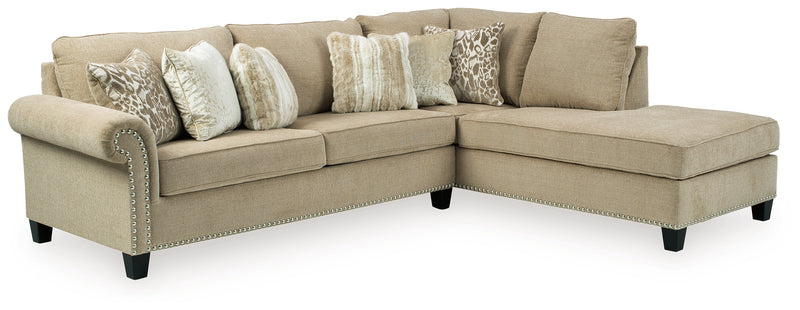 Dovemont Putty 2-Piece Sectional With Ottoman