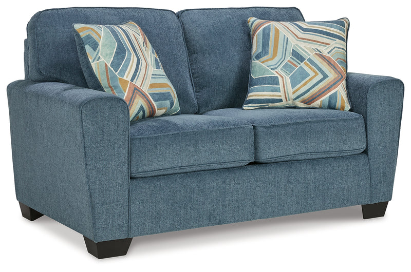 Cashton Blue Sofa And Loveseat