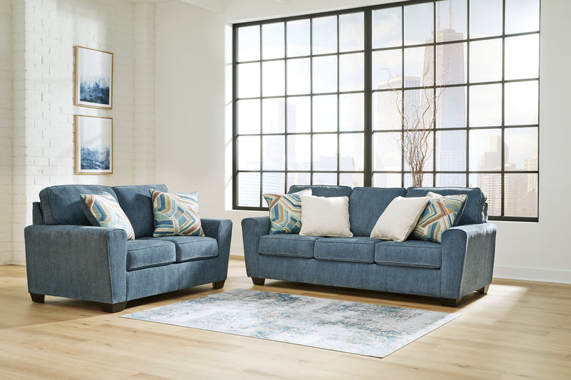 Cashton Blue Sofa And Loveseat