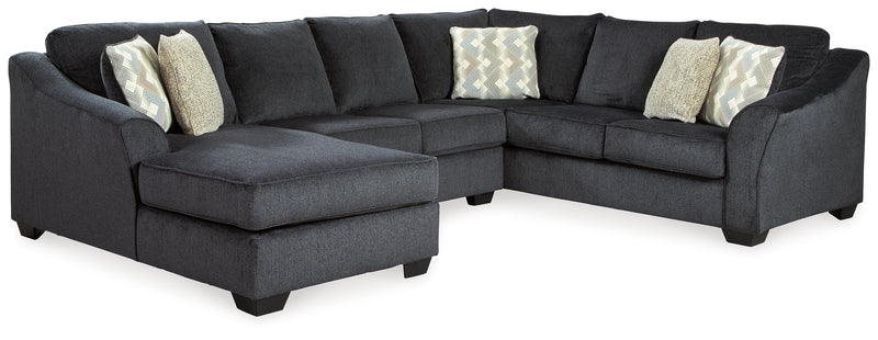 Eltmann Slate 3-Piece Sectional With Ottoman