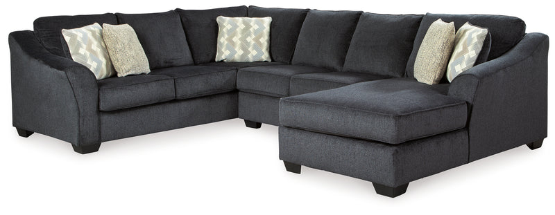 Eltmann Slate Chenille 3-Piece Sectional With Chaise 41303S5