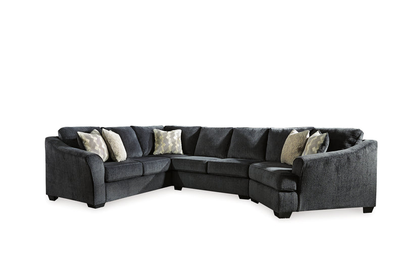 Eltmann Slate 3-Piece Sectional With Ottoman