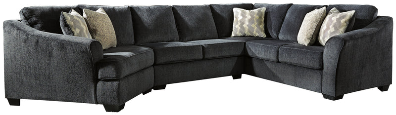 Eltmann Slate 3-Piece Sectional With Ottoman