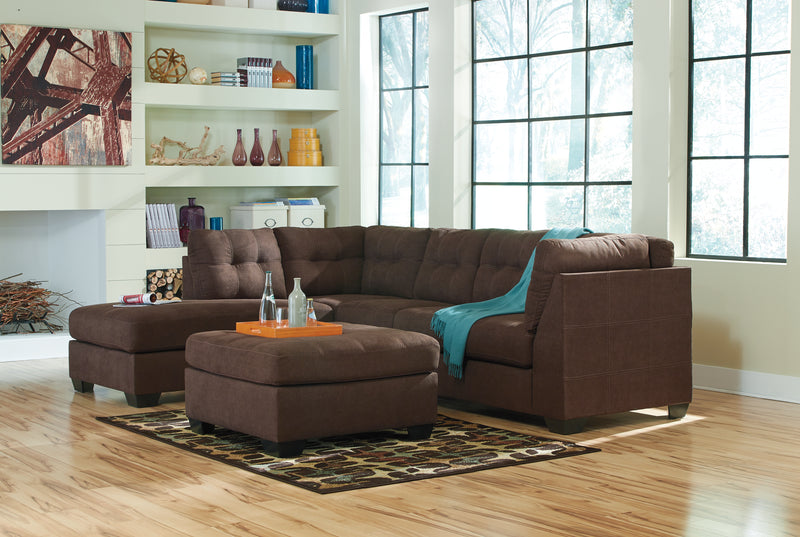 Maier Walnut 2-Piece Sectional With Ottoman PKG010961 - 45221S1 | 4522108