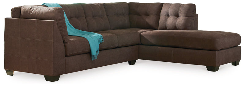 Maier Walnut 2-Piece Sectional With Ottoman