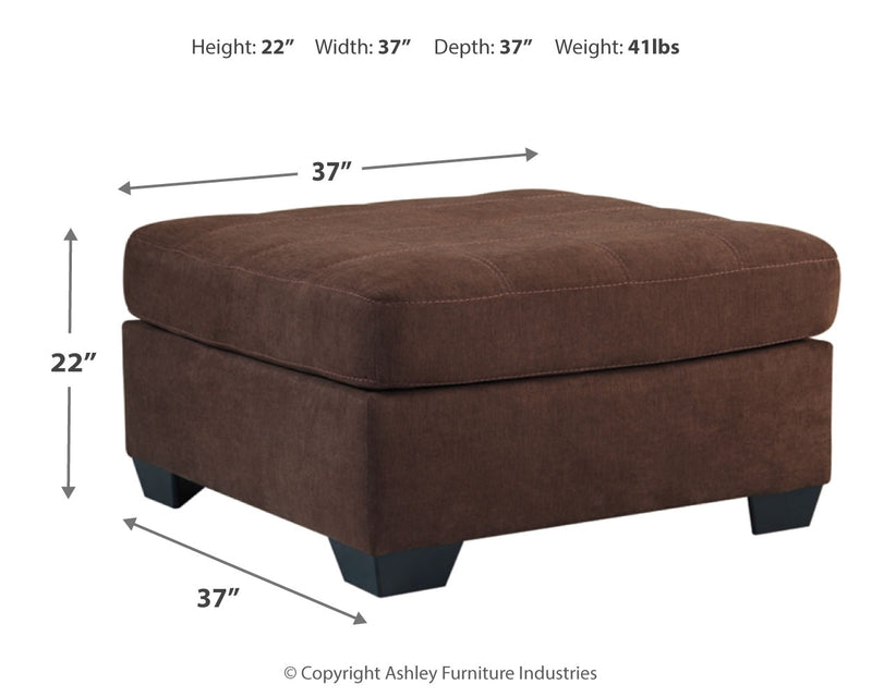 Maier Walnut 2-Piece Sectional With Ottoman