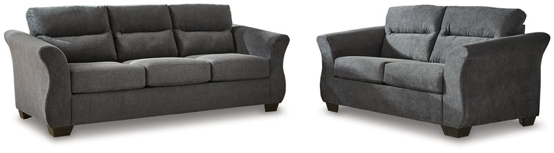 Miravel Gunmetal Sofa And Loveseat