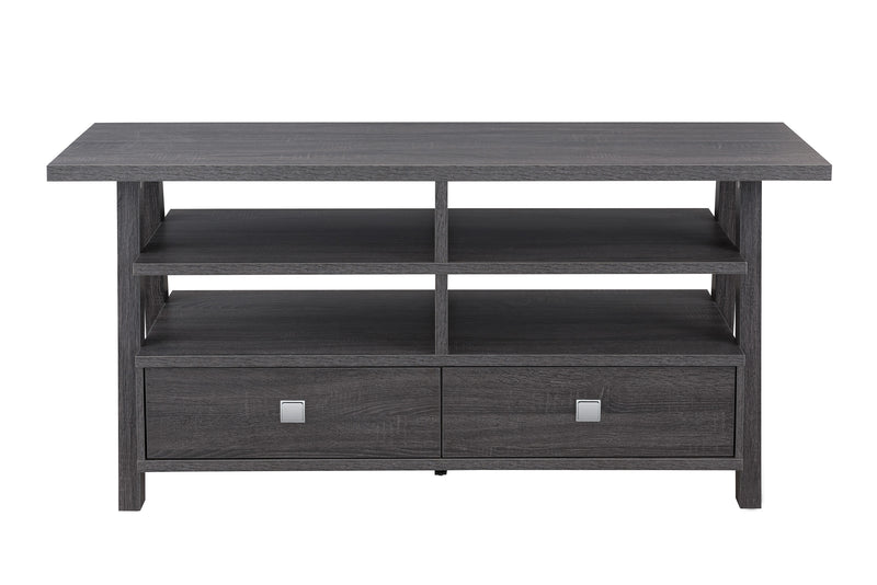 Jarvis Sleek And Modern Grey Tv Stand Assembled Drawers, Media Consoles, Entertainment Cabinets, Angled Legs And Metal Drawer with Storage Doors for Living Room